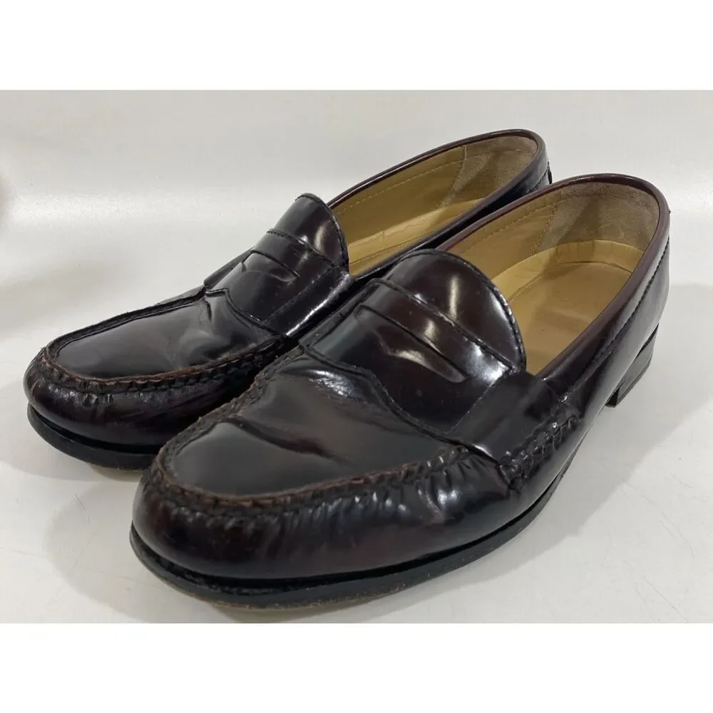 Vintage Cole Haan Pennyloafers Chestnut Brown‎ Leather 90s Preppy 10.5